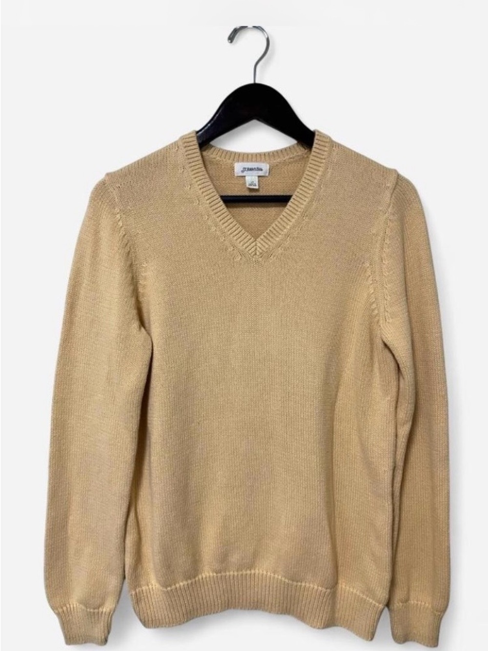 St. John's Bay 100% cotton V-Neck Sweater Butter Yellow Men’s Size LT